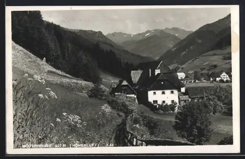 AK Möderbrugg, Blick auf ein Gehöft am Hang