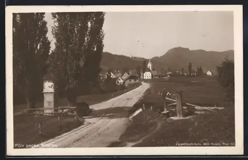 AK Pöls, Blick gegen Westen auf den Ort