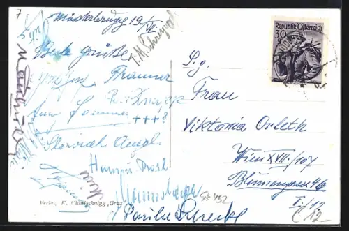 AK Möderbrugg an der Tauernstrasse, Gasthaus und Fleischhauerei Tobias Scherkl