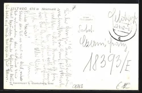 AK Zeltweg, Teilansicht mit der Kirche