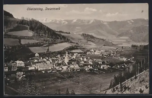 AK Oberzeiring /Steiermark, Teilansicht mit Bergen