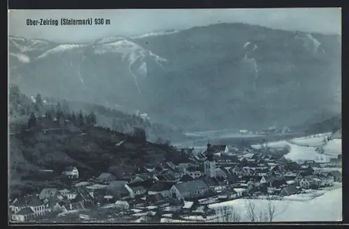 AK Ober-Zeiring /Steiermark, Teilansicht im Schnee
