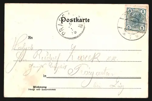 AK Wien, Praterstern mit Praterstrasse, Tegetthoff-Monument und Strassenbahn