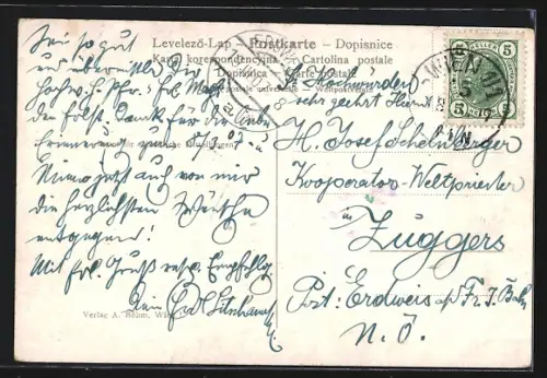 AK Wien, Rathaus mit Strassenpartie