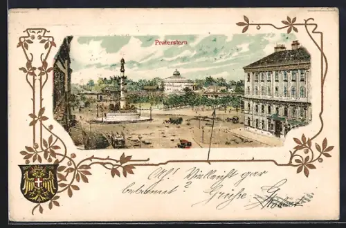 AK Wien II, Praterstern mit Wappen