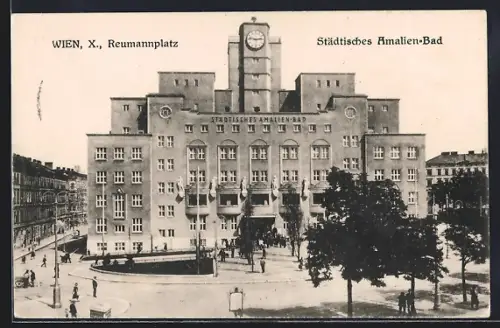 AK Wien, Städtisches Amalien-Bad am Reumannplatz