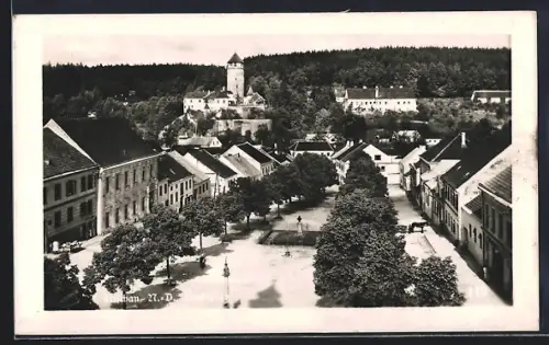AK Litschau, Stadtplatz von oben