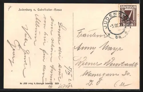 AK Judenburg, Ortsansicht vom Galberhofer-Kreuz