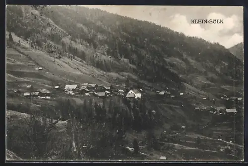 AK Klein-Sölk, Ortsansicht aus der Vogelschau