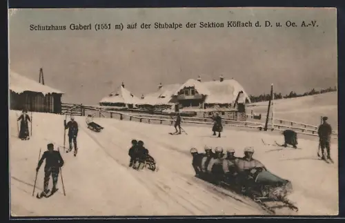 AK Schutzhaus Gaberl auf der Stubalpe, Wintersport am Schutzhaus Gaberl