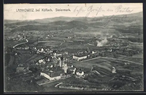 AK Maria Lankowitz bei Köflach, Ortsansicht aus der Vogelschau