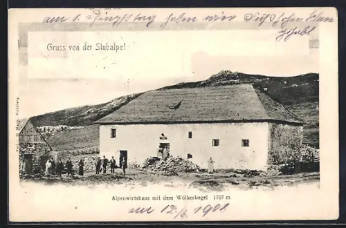 AK Maria Lankowitz, Stubalpe, Alpenwirtshaus mit dem Wölkerkogel