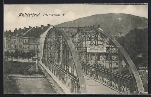 AK Knittelfeld /Stmk., Ortspartie an der Brücke