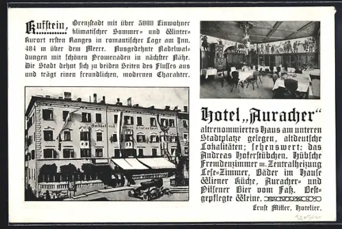 AK Kufstein, Hotel Auracher, Bes.Ernst Mitter