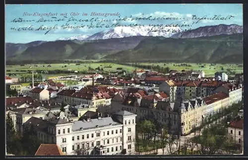 AK Klagenfurt, Neu-Klagenfurt, Teilansicht mit Obir im Hintergrunde