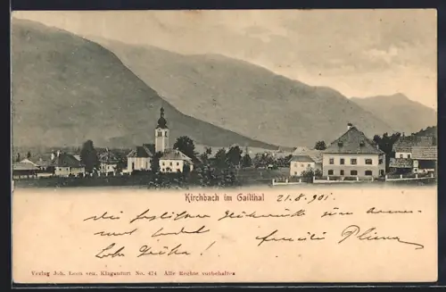 AK Kirchbach /Gailtal, Blick zur Kirche