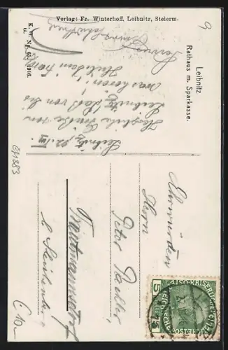 AK Leibnitz, Das Rathaus mit Sparkasse