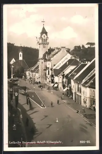 AK Leibnitz /Steiermark, Der platz mit Kirche, e