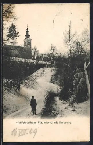 AK Frauenberg, Die Wallfahrtskirche mit Kreuzweg