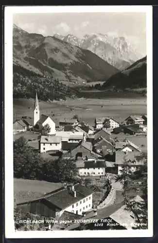 AK Bichlbach, Luftaufnahme mit Blick zur Zugspitze