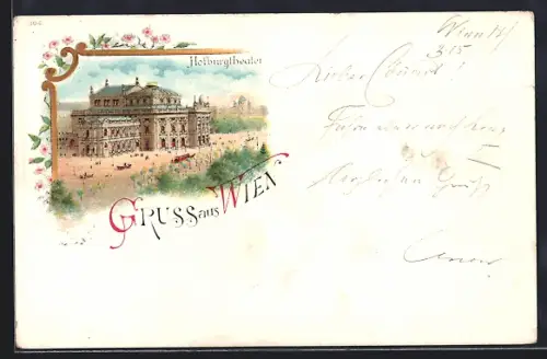 Lithographie Wien, Gesamtansicht vom Hofburgtheater