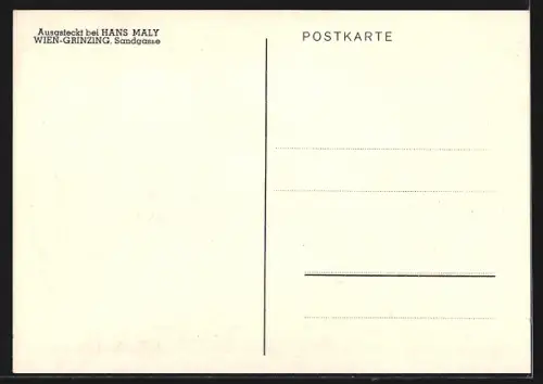 Künstler-AK Wien-Grinzing, Heurigen-Restaurant Hans Maly, Sandgasse