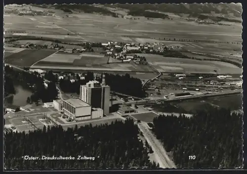 AK Zeltweg, Die österr. Draukraftwerke aus der Vogelschau