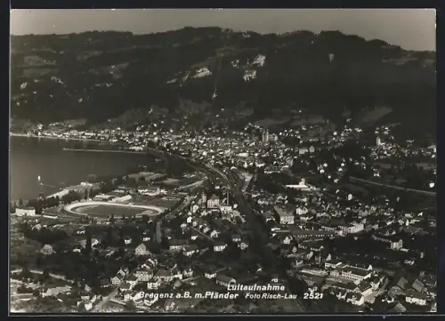 AK Bregenz a. B., Ortsansicht mit Pfänder, Fliegeraufnahme