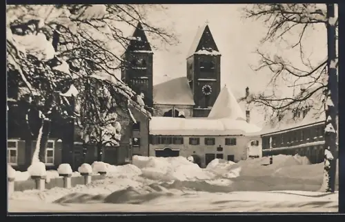 AK Steingaden / Schongau, Ehemaliger Klosterhof im Winter 1930-31