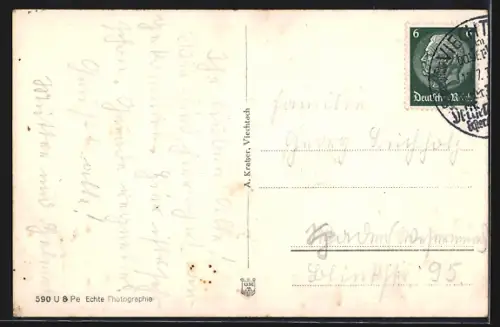 AK Viechtach /Bayer. Ostmark, Hindenburgplatz mit Kirche