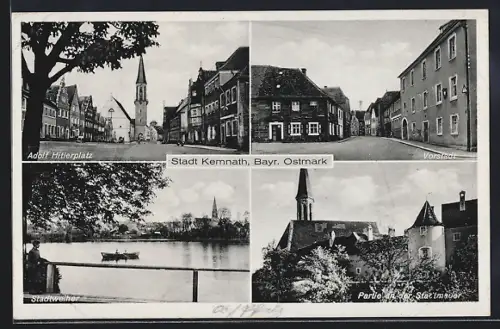 AK Kasendorf / Fränkische Schweiz, platz, Vorstadt, Stadtweiher