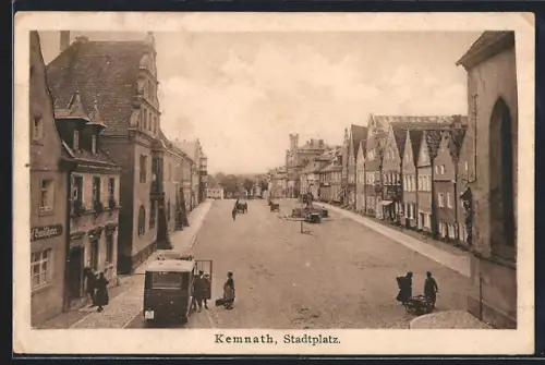 AK Kemnath / Ostmark, Stadtplatz mit Brunnen