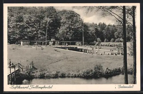 AK Fallingbostel, Blick in die Badeanstalt