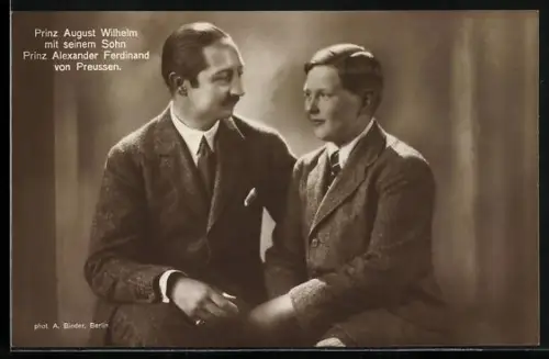 AK Prinz August Wilhelm mit seinem Sohn Alexander Ferdinand von Preussen