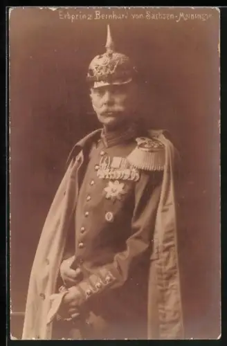 AK Erbprinz Bernhard von Sachsen-Meiningen in Uniform