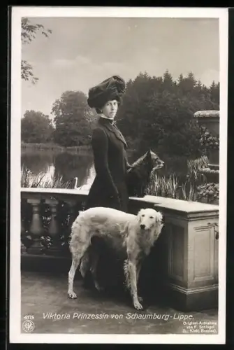 AK Viktoria Prinzessin von Schaumburg-Lippe mit Hunden