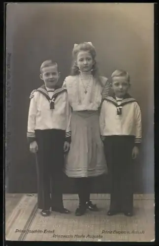 AK Prinz Joachim Ernst, Prinzessin Marie Auguste, Prinz Eugen von Anhalt