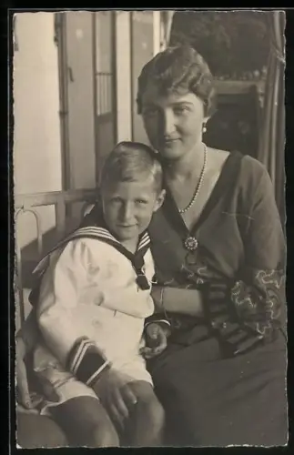 AK Prinzessin Marie Auguste mit Prinz Karl Franz Joseph