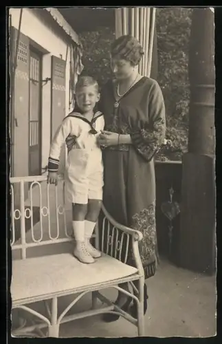 AK Prinzessin Marie Auguste mit Prinz Karl Franz Joseph