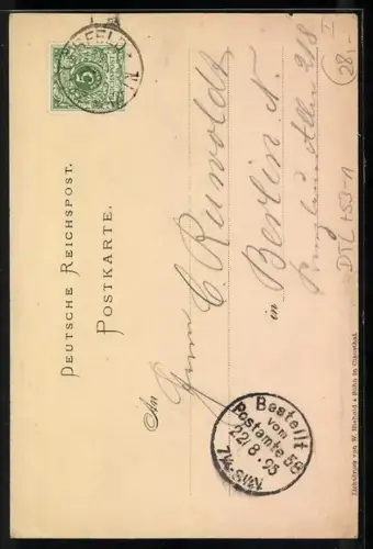 Vorläufer-AK Festenburg, 1895, Gebäudeansicht, Rehe im Winter