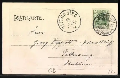 AK Sonnenburg, Zug der Ritter, Kirche des St. Johanniter-Ordens, Schloss des St. Johanniter-Ordens