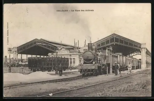 AK Orléans, La Gare des Aubrais, Bahnhof mit haltendem Zug