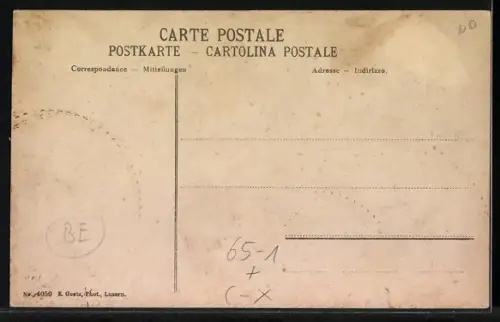 AK Göschenen, Einfahrt des Gotthard-Express, Bahnhof