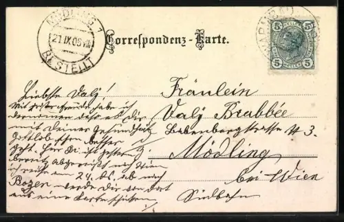 AK Villach, Restaurant F. Kness mit Gartenanlage