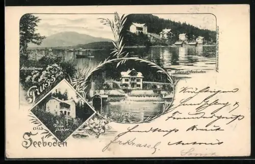 AK Seeboden, Villa Pichler, Villa Platzer, Millstättersee