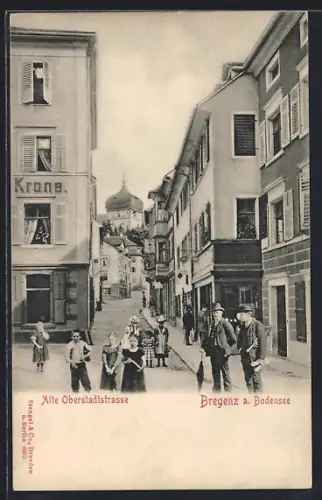 AK Bregenz, Kinder in der alten Oberstadtstrasse