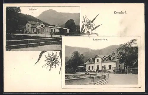 AK Kernhof, Bahnhof und Restauration
