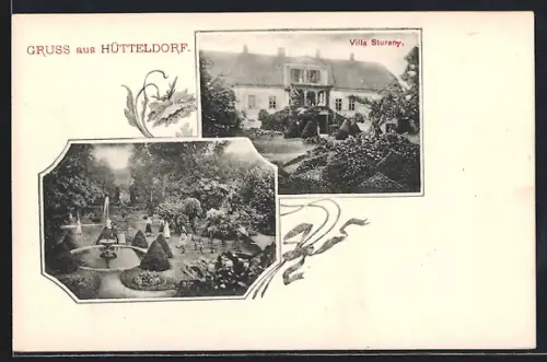 AK Wien-Hütteldorf, Villa Sturany mit Parkanlage