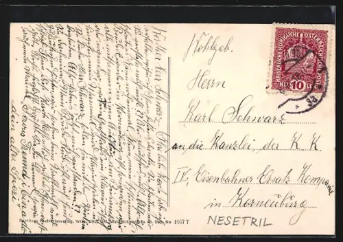 AK Wien-Hietzing, Breitenseerstrasse mit Blick zur Kirche