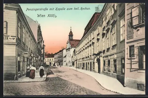 AK Wien, Penzingerstrasse mit Kapelle zum heiligen Rochus